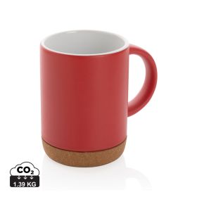 Keramikmugg med korkbotten 280 ml Röd