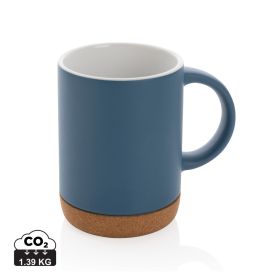 Keramikmugg med korkbotten 280 ml Blå