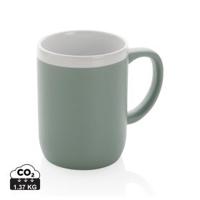 Keramikmugg med vit kant 300 ml Grön