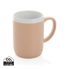 Keramikmugg med vit kant 300 ml Brun