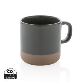 Glaserad keramikmugg 360 ml Grå