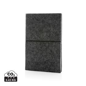 A5 softcover filt anteckningsbok GRS certifierad Svart