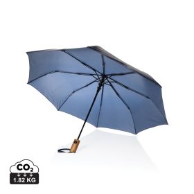 Kaycey 21” AWARE™ RPET Acacia trä mini paraply auto open Marin