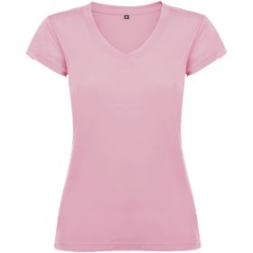 Victoria kortärmad v-ringad T-shirt för dam Ljusrosa