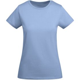 Breda kortärmad T-shirt ekologisk bomull dam Blå
