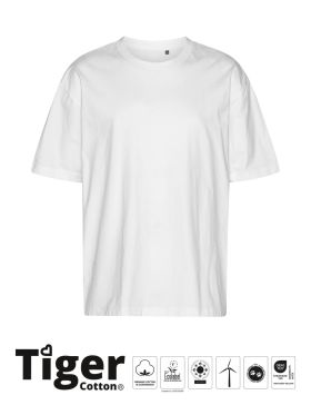 Tiger Cotton Oversized T-shirt Vit