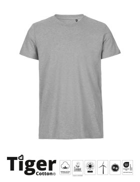 Unisex Tiger Cotton T-shirt Grå