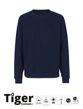 Unisex Tiger Cotton Sweatshirt Marinblå