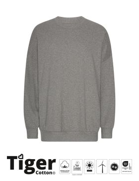 Tiger Cotton Oversized Sweatshirt Sport Grey