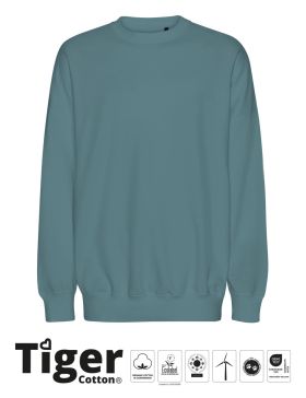 Tiger Cotton Oversized Sweatshirt Teal