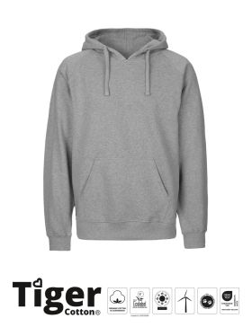 Unisex Tiger Cotton Hoodie Grå