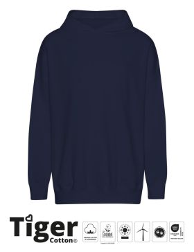 Tiger Cotton Oversized Hoodie Marinblå