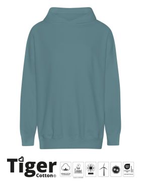 Tiger Cotton Oversized Hoodie Teal