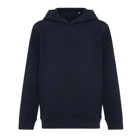 IQONIQ Yengo barnhoodie i återvunnen bomull med sidofickor marin