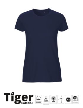 Dame Tiger Cotton T-shirt Marinblå