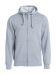 Basic Hoody Full Zip gråmelerad