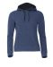 Classic Hoody Women Blåmelerad