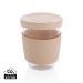 Ukiyo borosilikatglas med silikonlock och sleeve brun