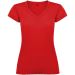 Victoria kortärmad v-ringad T-shirt för dam Röd