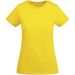 Breda kortärmad T-shirt ekologisk bomull dam Gul