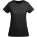 Breda kortärmad T-shirt ekologisk bomull dam Svart