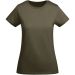 Breda kortärmad T-shirt ekologisk bomull dam Militar Green