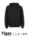Unisex Tiger Cotton Hoodie w. Zip Svart