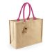 Klassisk shoppingväska i jute Natural/Fuchsia