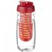 H2O Active® Pulse 600 ml sportflaska med uppfällbart lock och fruktkolv Transparent Transparent