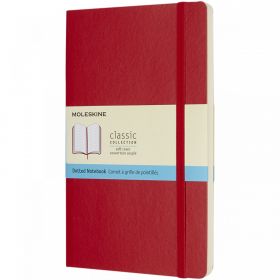 Classic L anteckningsbok med mjukt omslag – prickad Scarlet röd