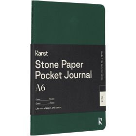 Karst® A6-fickdagbok med mjuka pärmar av stenpapper – blankt papper Mörkgrön
