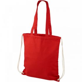 Eliza ryggsäck med dragsko i bomull, 240 g/m² 6L Röd