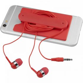 Wired öronsnäckor och telefonplånbok i silikon Röd