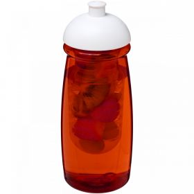 H2O Active® Pulse 600 ml sportflaska med kupollock och fruktkolv Transparent röd