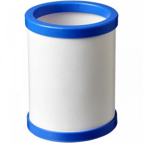 Deva rund kort- och pennhållare med plastdetaljer Blå