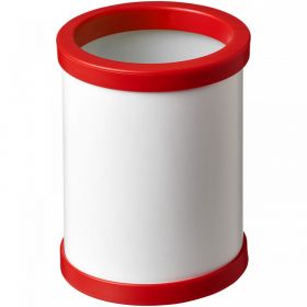 Deva rund kort- och pennhållare med plastdetaljer Röd