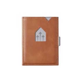 EXENTRI plånbok/korthållare i läder RFID-säker sand