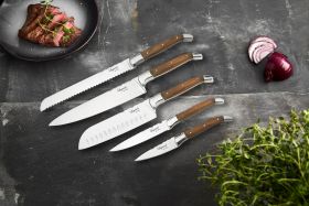Laguiole by Hâws 5 knives set, Bread, Chef, Herbs, Santoku and Vegetable	