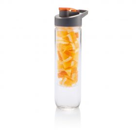 Vattenflaska med fruktbehållare orange