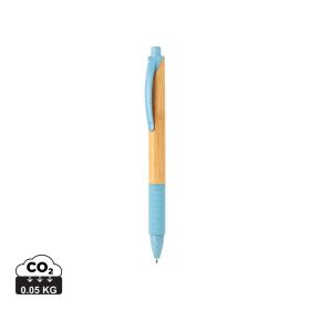 Bambu & vetestrå penna Blå
