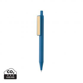 Penna i GRS återvunnen ABS m. bambuclips Blå