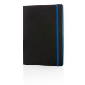 Deluxe A5 flexibel anteckningsbok med färgad kant blå