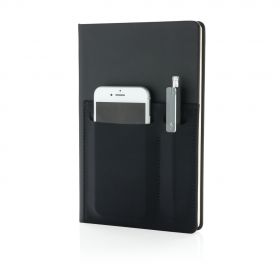 A5 Deluxe anteckningsbok med smarta fack svart