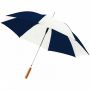 Lisa 23" automatiskt paraply med trähandtag Marinblå
