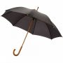 Jova 23" paraply med skaft och handtag i trä Svart