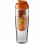 H2O Active® Tempo 700 ml sportflaska med uppfällbart lock och fruktkolv Transparent