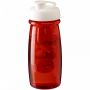 H2O Active® Pulse 600 ml sportflaska med uppfällbart lock och fruktkolv Transparent röd