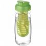 H2O Active® Pulse 600 ml sportflaska med uppfällbart lock och fruktkolv Transparent