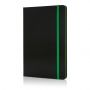 Anteckningsbok Deluxe - hårt omslag - färgade kantsidor - A5 grön, svart